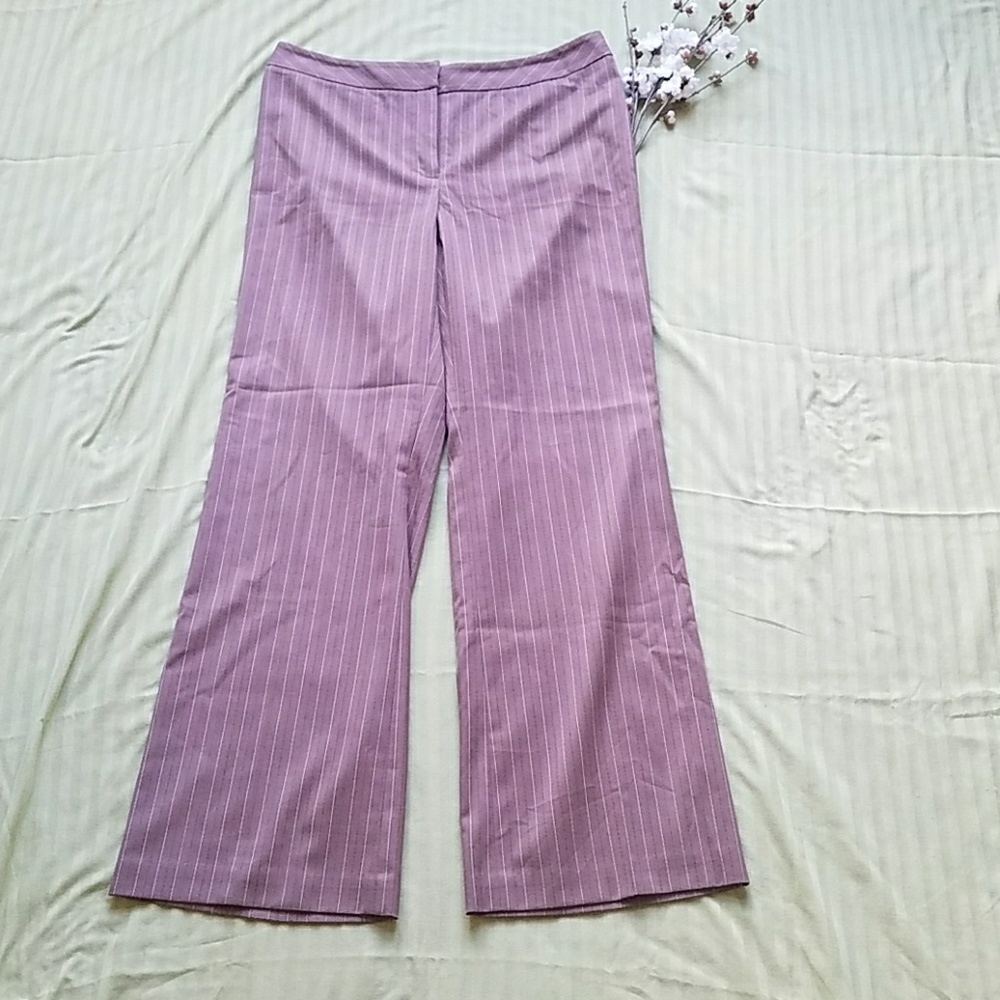 Brown pinstripe slacks
